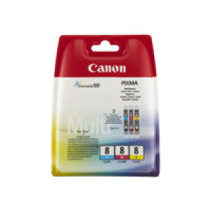 CANON CLI 8 Multipack 3er Pack Gelb, Cyan, Magenta Tintenbehälter 