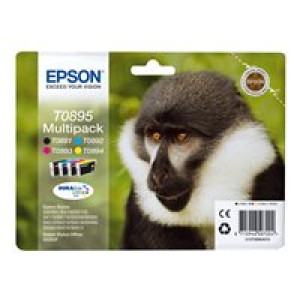 EPSON T0895 Multipack 4er Pack Schwarz, Gelb, Cyan, Magenta Tintenpatrone 