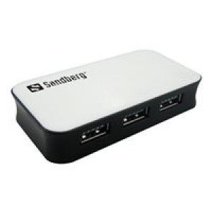 SANDBERG USB 3.0 Hub 4 ports Viermal USB 3.0 Ausgaenge Ueberlastungsschutz 1m USB 3.0 Kabel und 230V 