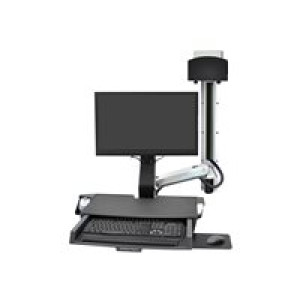  ERGOTRON StyleView Sit-Stand Combo System with Small Black CPU Holder up to 24inch Screen  
