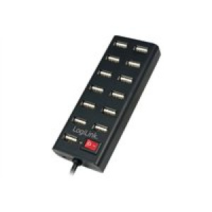 USB-HUB 13-Port LogiLink  m. Netzteil schwarz Kunststoff 