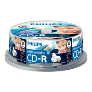  CD-R Philips 700MB  25pcs spindel inkjet printable  