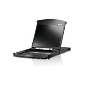 ATEN Altusen Arbeitskonsole 43 cm (19") Dual Slide ( TFT Konsole, Rackmaster ) KL1508AiM mit integri 