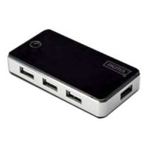 DIGITUS USB-HUB DIGITUS 7-port, USB2.0, extern, schw Klavierlack,+NT 