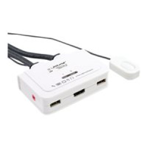  INLINE ® KVM Switch, 2-fach, HDMI, USB, mit Audio, integr. Kabel  