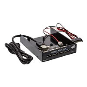 InLine® USB 3.0 Hub, 4-fach für den 8,89cm (3,5") Schacht, schwarz 