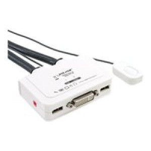  InLine® KVM Switch, 2-fach, DVI-D, USB, mit Audio, integr. Kabel  