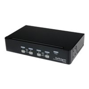  STARTECH.COM 4 Port VGA USB KVM Switch mit Hub - VGA KVM Umschalter für 4 PCs - Desktop KVM Switch m  