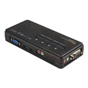  STARTECH.COM 4 Port VGA / USB KVM Switch inkl. Kabel und Audio - 4-fach VGA Desktop Umschalter  