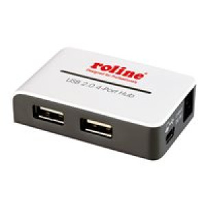 ROLINE "ROLINE USB 2.0 Hub ""Black and White"", 4 Ports, mit Netzteil" 
