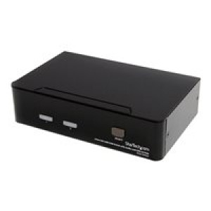  STARTECH.COM 2 Port DVI USB KVM Switch mit Audio und USB 2.0 Hub - 2-fach Dual DVI-I USB Umschalter  