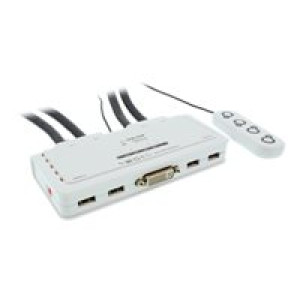 Adapter KVM Switch  4-Port INLINE (DVI/USB/Audio)  [wh]  
