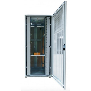ALLNET 19""Schrank, 42HE, B800/T1000mm, perforierte Blechtüren, Lichtgrau, SNB-Serie, 