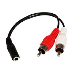 STARTECH.COM 15cm Audio Kabel 3,5mm Klinke auf 2x RCA/Cinch (Buchse/Stecker) 