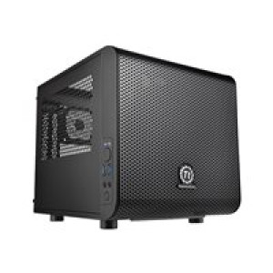 THERMALTAKE Core V1 Mini-ITX Gehaeuse Front Anschluesse 1x HD Audio, 2x USB 3.0 ein vorinstallierter 