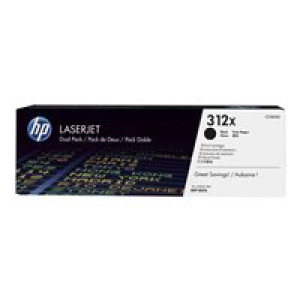 HP 312X 2er Pack Schwarz LaserJet Tonerpatrone (CF380X) 