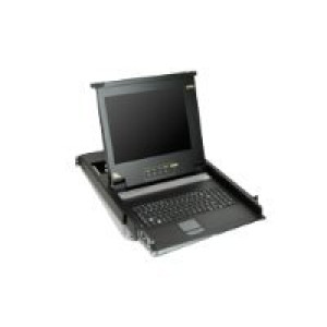  KVM ATEN CL1000M-ATA, Slideaway-43,18cm-(17")-LCD-Konsole, mit beleuchteter Tastatur (DE-Layout), fü  