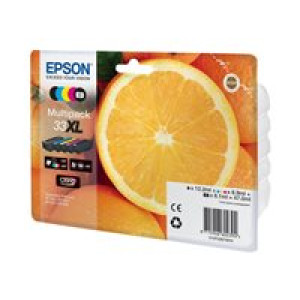 EPSON 33XL Multipack 5er Pack XL Schwarz, Gelb, Cyan, Magenta, Photo schwarz Tintenpatrone 