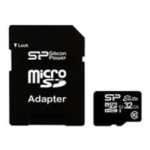  SILICON POWER Micro SDCard 32GB UHS-1 Elite/class10  w/adapt  