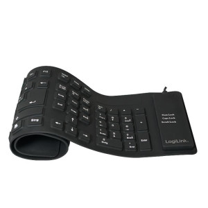  LOGILINK Tastatur LogiLink USB / PS/2 Flexibel Wasserfest schwarz Tastaturen 