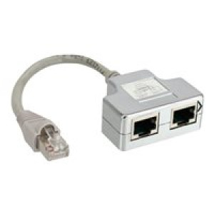 ISDN Port-Doppler 1x RJ45 St an 2x RJ45 Bu, mit Kabel 