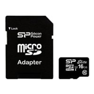  SILICON POWER Micro SDCard 16GB Silicon Power UHS-1 Elite/class10 w/adapt  