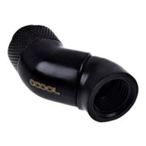  ALPHACOOL Eiszapfen Winkeladap dopp 45° | G1/4 AG auf G1/4 IG - Deep Black Kühler 