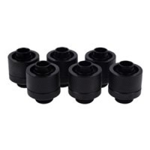  ALPHACOOL Eiszapfen 16/10mm Anschraubtül | G1/4 - Deep Black Sixpack Kühler 