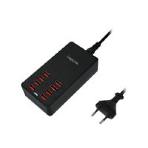 LOGILINK USB Ladegerät LogiLink, 8 Port, 44W, schwarz 