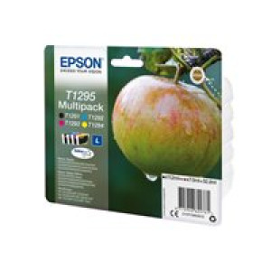 EPSON T1295 Multipack 4er Pack L Größe Schwarz, Gelb, Cyan, Magenta Tintenpatrone 