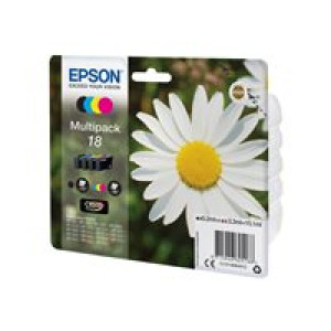 EPSON 18 Multipack 4er Pack Schwarz, Gelb, Cyan, Magenta Tintenpatrone 