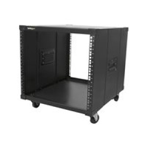 STARTECH.COM Mobiles Server Rack mit Griffen - rollbarer Serverschrank / Netzwerschrank - 9HE 