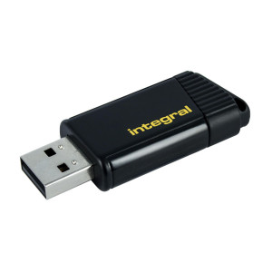  INTEGRAL MEMORY Speicherstick USB 2.0 64 GB Schwarz/Gelb - The Integral USB 2.0 Pulse Flash Drive ha  