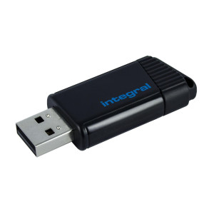  INTEGRAL MEMORY Speicherstick USB 2.0 16 GB Schwarz/Blau - The Integral USB 2.0 Pulse Flash Drive ha  