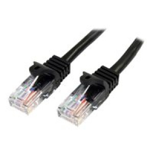 STARTECH.COM 0,5m Cat5e Ethernet Netzwerkkabel Snagless mit RJ45 - Cat 5e UTP Kabel - Schwarz 