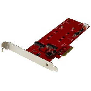 STARTECH.COM 2x M.2 SSD Schnittstellenkarte - PCIe - PCI Express M.2 SATA III Controller - NGFF Kart 