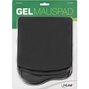 INLINE ® Maus-Pad, schwarz, mit Gel Handballenauflage, 235x185x25mm 