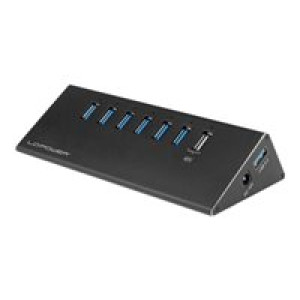 LC-Power Hub, LC-HUB-ALU-2B-7, Aluminium, 6-fach, USB 3.0, schwarz 