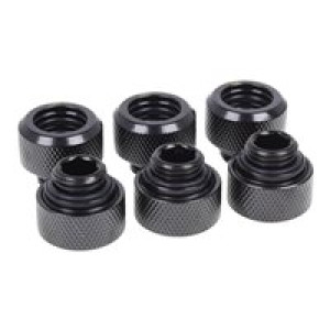  ALPHACOOL Eiszapfen 13mm HT Tülle 6/P bk | G1/4 Deep Black Sixpack Kühler 