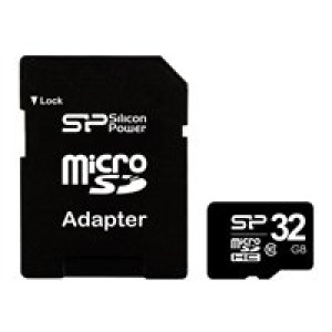  SILICON POWER Micro SDCard 32GB SDHC Class 10 mit/adapter  