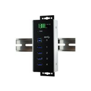 EXSYS EX-1185HMVS-WT USB3.0 Metall Hub 4 Ports Din Rail Temperaturbereich -40°C bis 85 