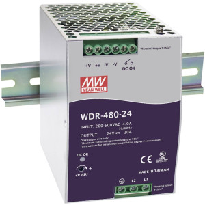 MEAN WELL Hutschienen-Netzteil (DIN-Rail) Mean Well WDR-480-24 24 V/DC 20 A 480 W 1 x 