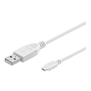 WENTRONIC USB A - Micro-USB B 1m - USB A - Micro-USB B - Männlich/männlich - Weiß (43837) 