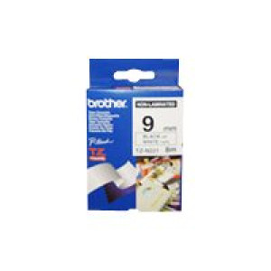 TZN221 BROTHER P-TOUCH 9mm W-B 