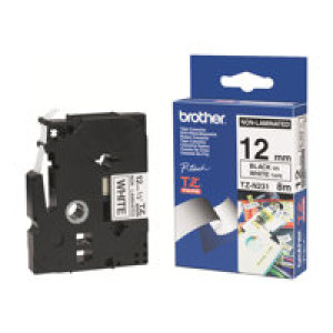 TZN231 BROTHER P-TOUCH 12mm W-B 