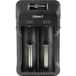 ANSMANN Ansm Lithium 2 | Ladegerät für 1-2 Li-Ion Akkus (3,6V/3,7 