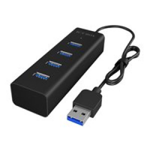 ICY BOX IB-Hub1409-U3 4 Port USB 3.0 Hub unterstuetzt Datenuebertragung bis zu 5 Gbit/s und Plug and 