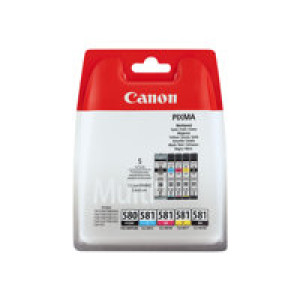 CANON CLI 581 BK/C/M/Y Multi Pack 4er Pack Schwarz, Gelb, Cyan, Magenta Tintenbehälter SEC 