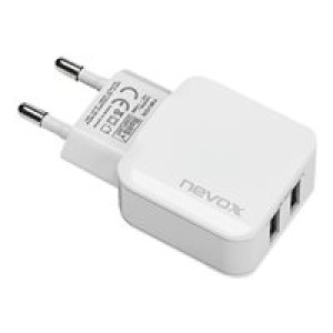 NEVOX USB Netzteil (AUTO-ID) Ladeadapter Dual Port 2.4 A (100 - 240V) 