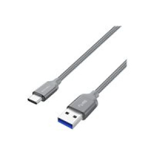 NEVOX USB Type C USB 3.0 Kabel Nylon geflochten 2 m  silbergrau 